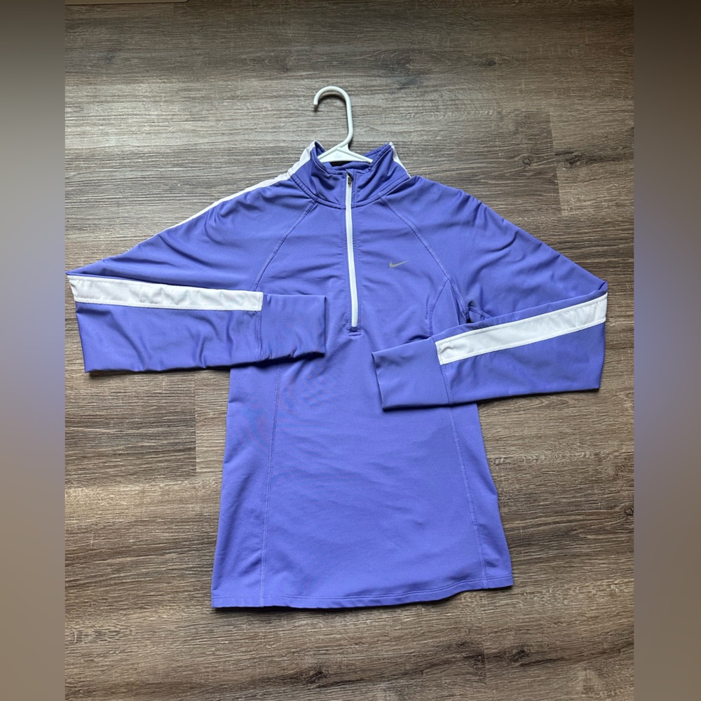 Purple Nike Quarter-Zip Pullover with White Accents